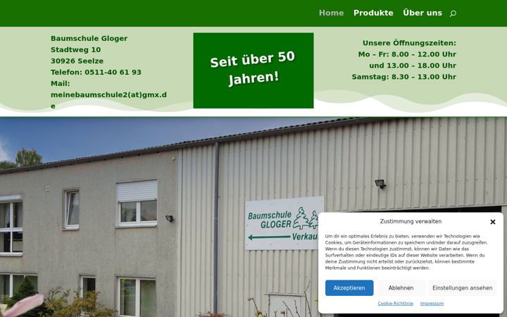 Kuvakaappaus sivustosta baumschule-gloger.de
