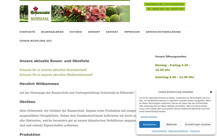 Screenshot of baumschule-gruenewald.de