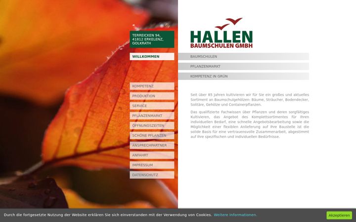 Screenshot of baumschule-hallen.de