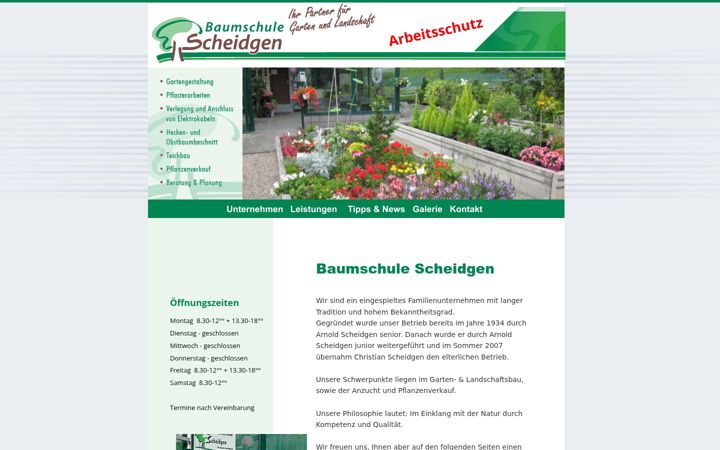 Screenshot of baumschule-scheidgen.de