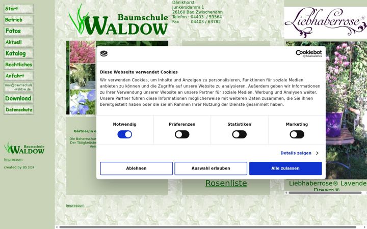 Screenshot of baumschule-waldow.de