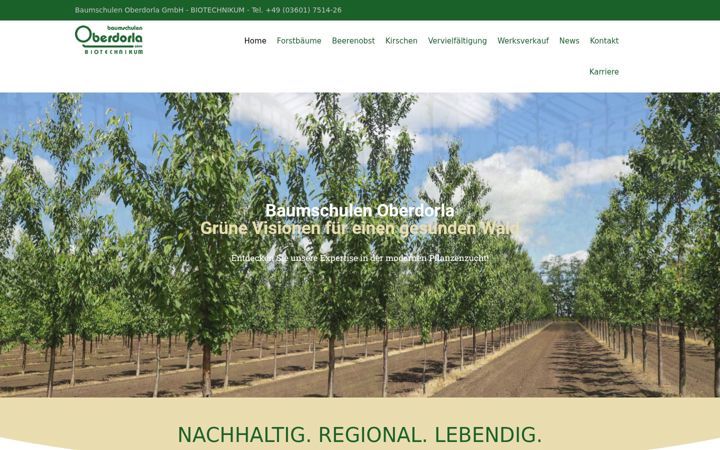 Screenshot of baumschulen-oberdorla.de