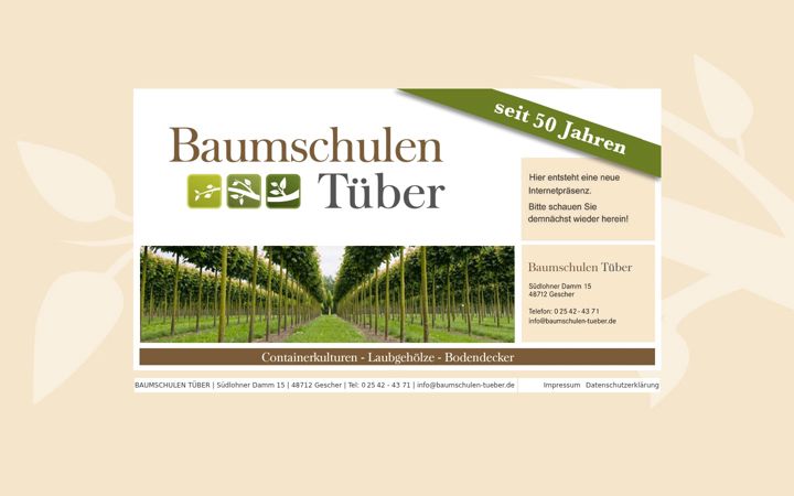 Screenshot of baumschulen-tueber.de