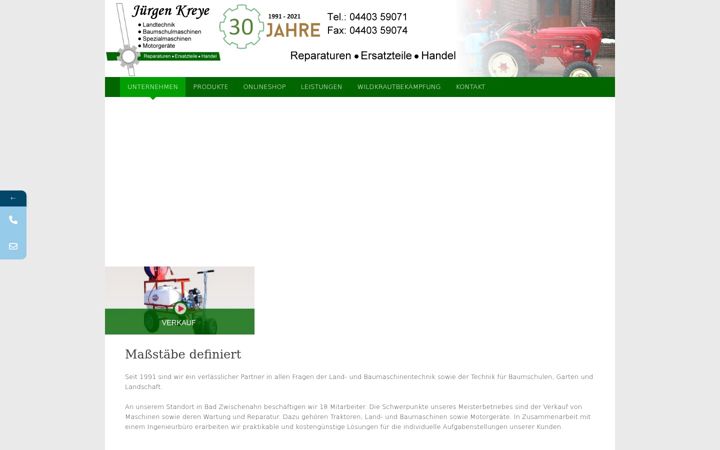 Screenshot of baumschultechnik-kreye.de