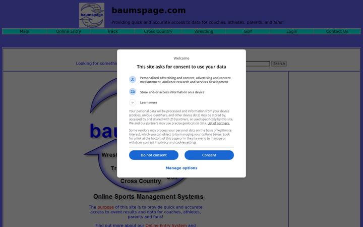 Screenshot of baumspage.com