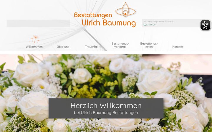 Snimka zaslona za baumung-bestattungen.de