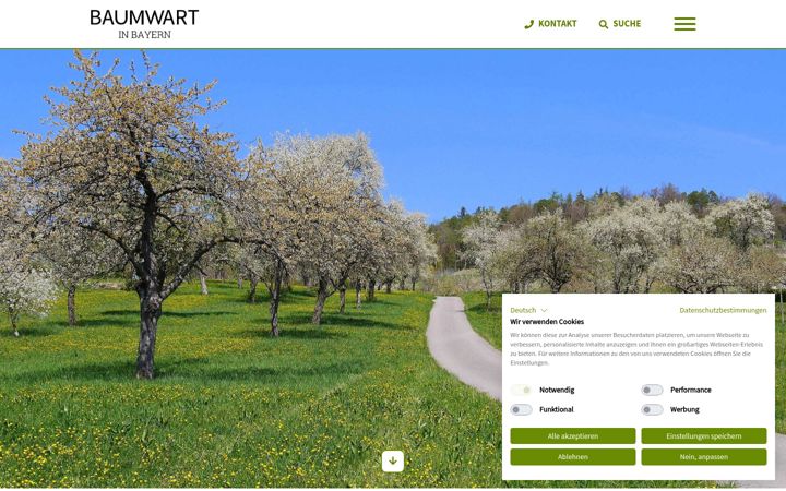 Snimka zaslona za baumwart-in-bayern.de