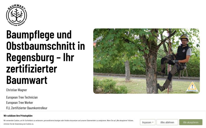 Screenshot of baumwart-regensburg.de