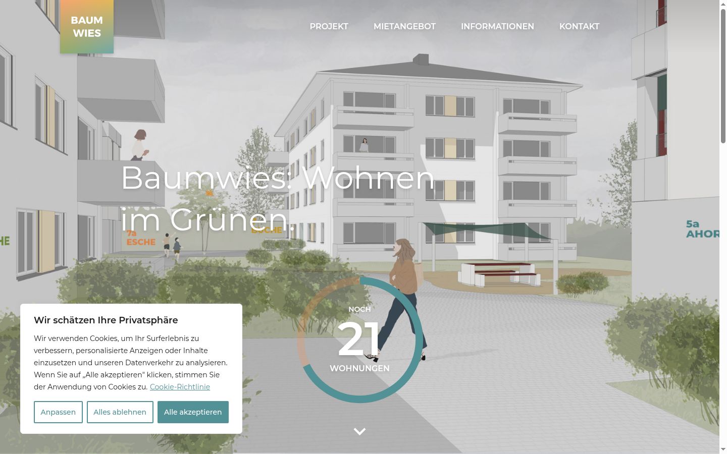 Screenshot of the consent banner shown before any interaction