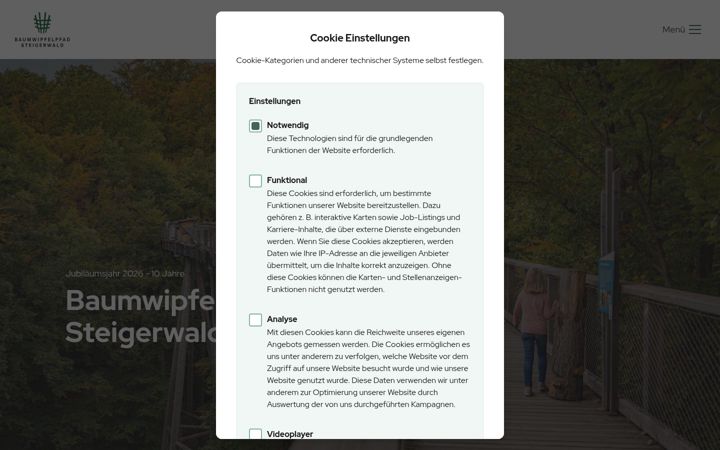 Screenshot of baumwipfelpfadsteigerwald.de