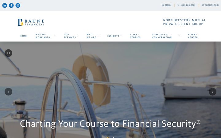 Screenshot of baunefinancial.nm.com