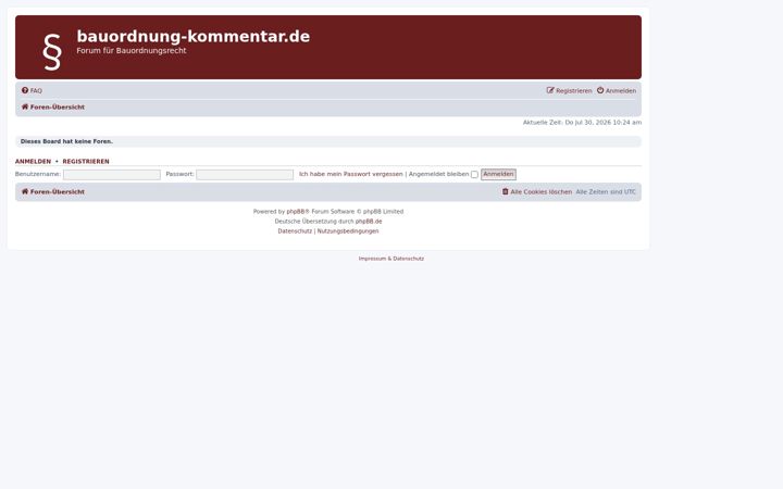 Screenshot of bauordnung-kommentar.de