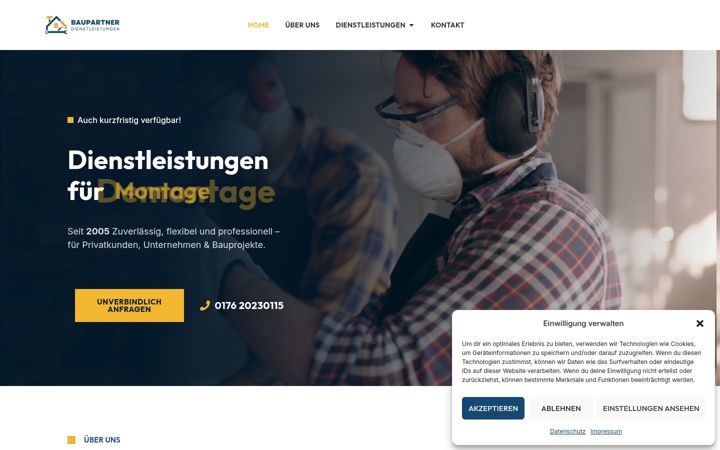 Snimka zaslona za baupartnerdienstleistungen.de