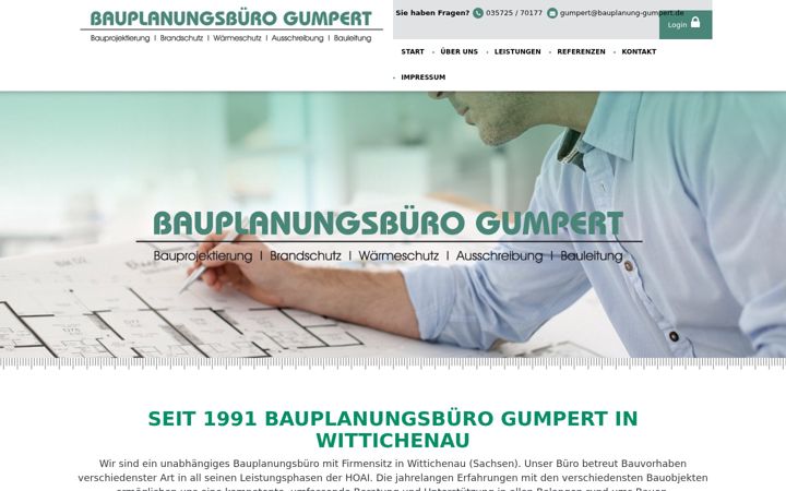 Screenshot of bauplanung-gumpert.de