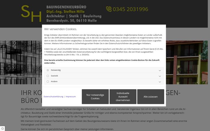 Screenshot of bauplanung-hille.de