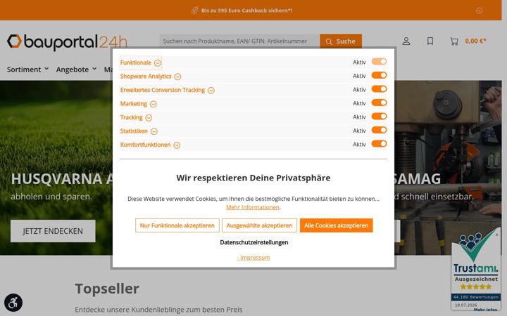 Screenshot of bauportal24h.de
