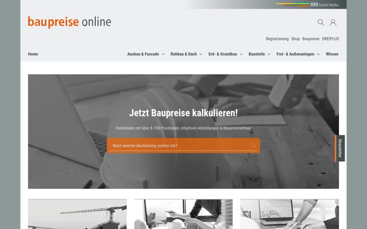 Екранна снимка на baupreise-online.de