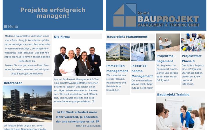 Екранна снимка на bauprojekt-management-training.de