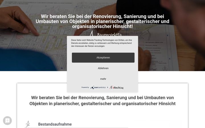 Screenshot of bauprojekt1a.de