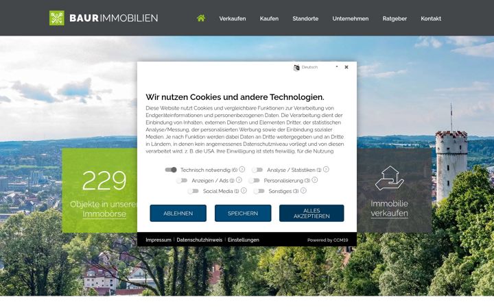 Screenshot of baur-immobilien.de