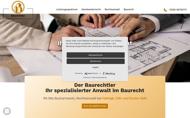 Screenshot von baurecht-nrw.de