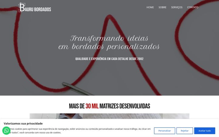 Screenshot van baurubordados.com.br