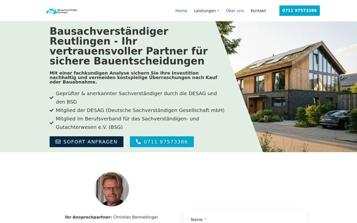 Screenshot of bausachverstaendiger-reutlingen.de