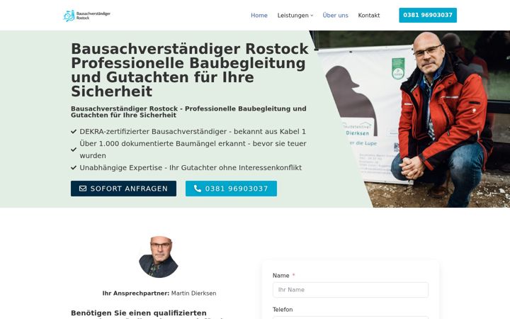 Screenshot of bausachverstaendiger-rostock.de