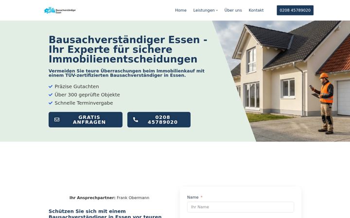 Screenshot of bausachverstaendigeressen.de