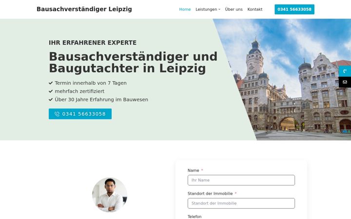 Screenshot of bausachverstaendigerleipzig.de