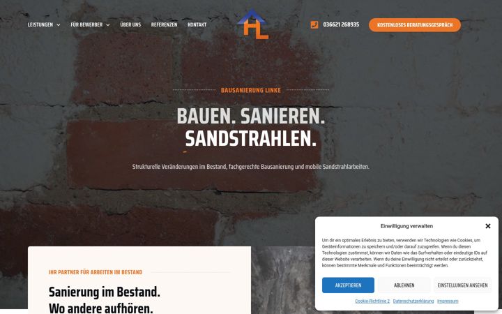 Screenshot of bausanierung-linke.de