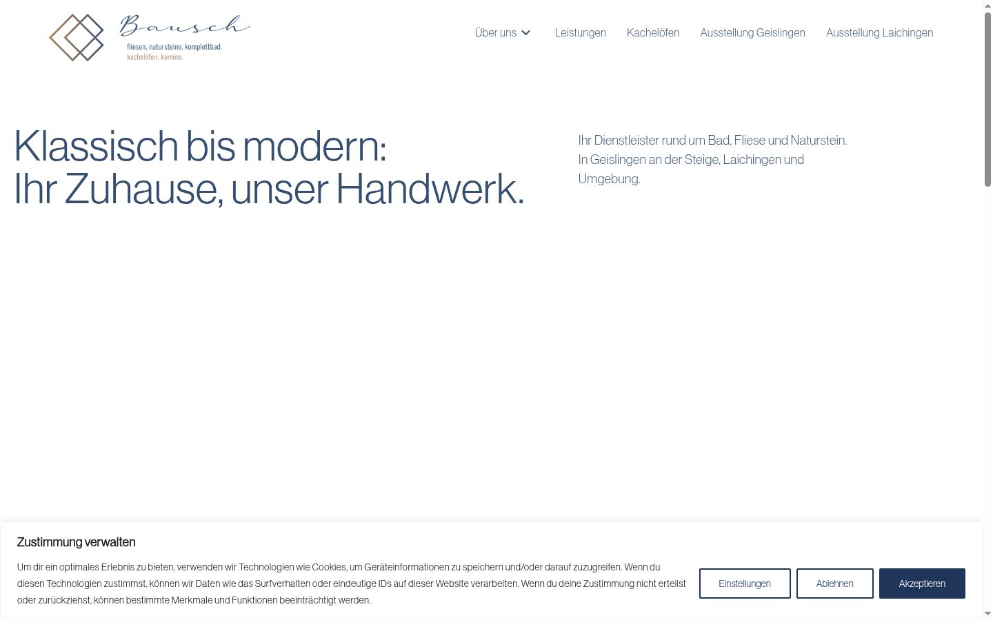 Screenshot of the consent banner shown before any interaction