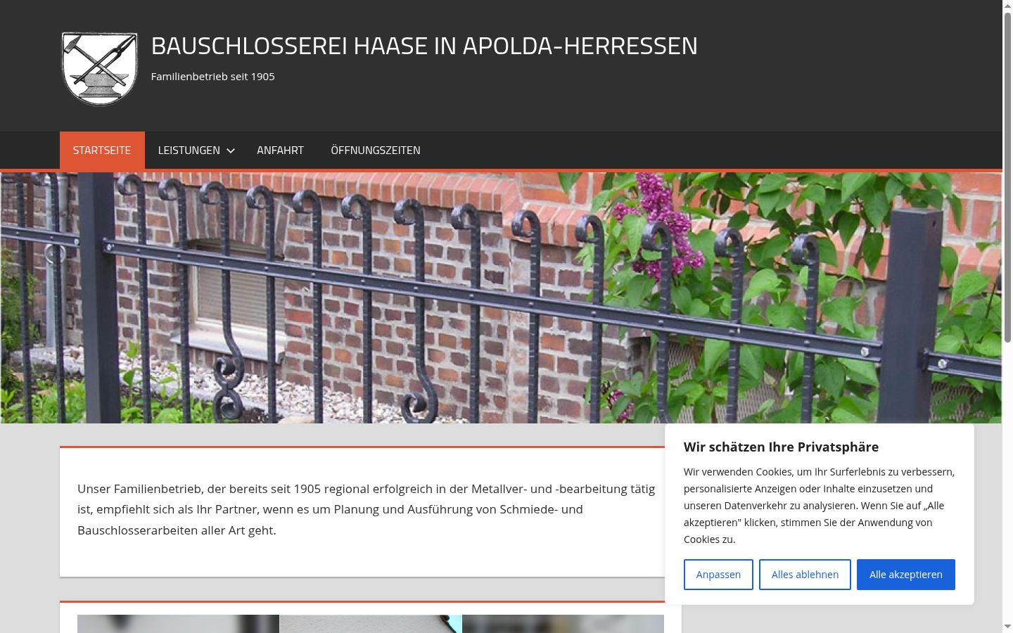 Screenshot des Einwilligungsbanners vor jeglicher Interaktion