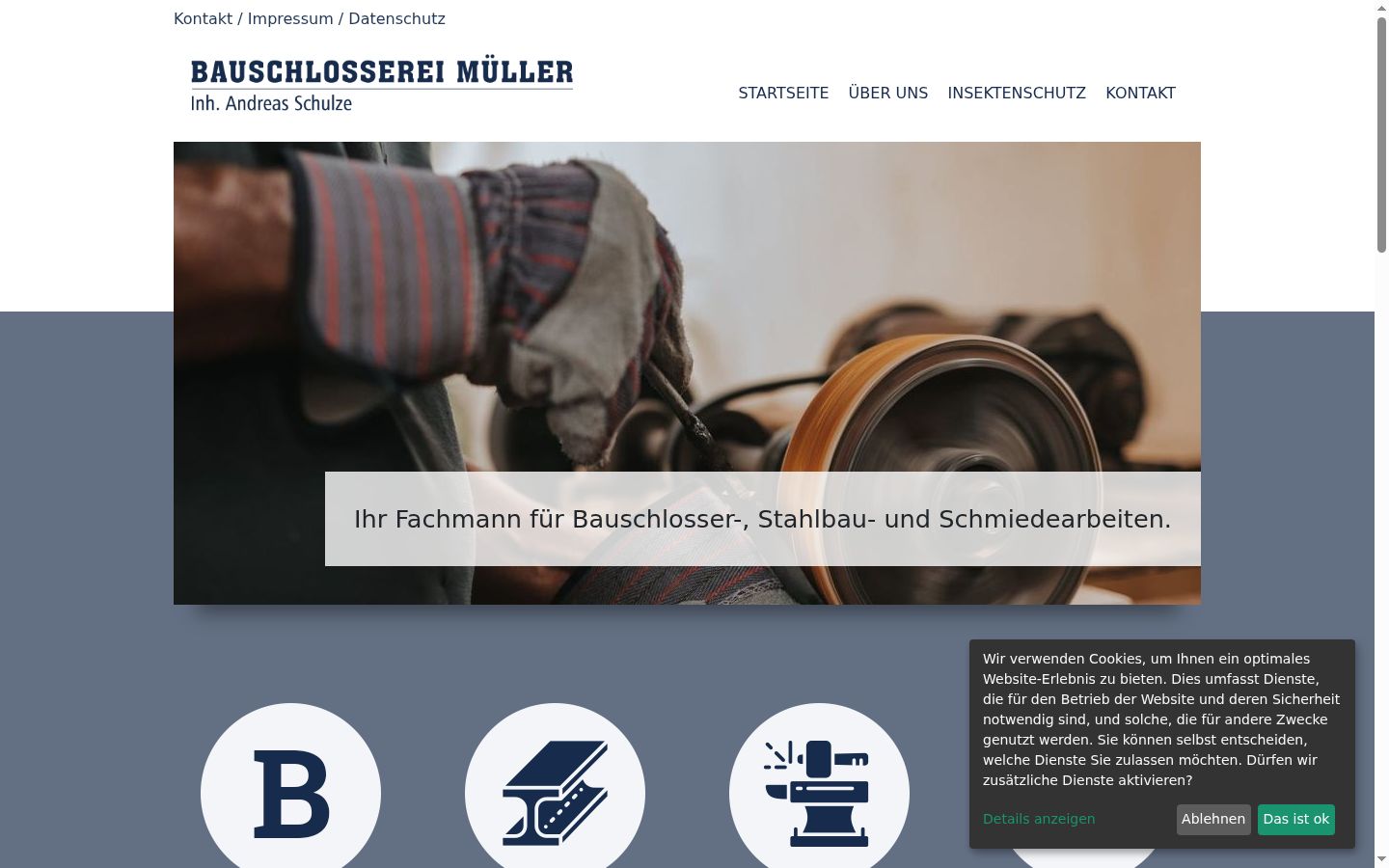 Screenshot des Einwilligungsbanners vor jeglicher Interaktion