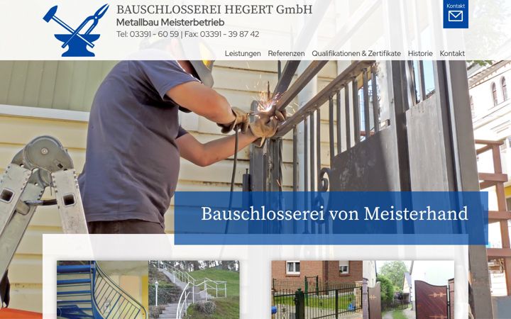 Snímek obrazovky bauschlosserei-hegert.de