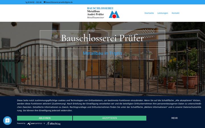 Screenshot of bauschlosserei-pruefer.de