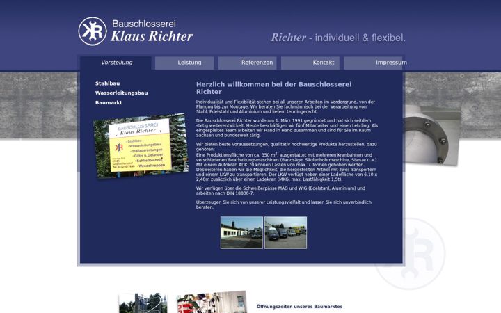 Screenshot of bauschlosserei-richter.de