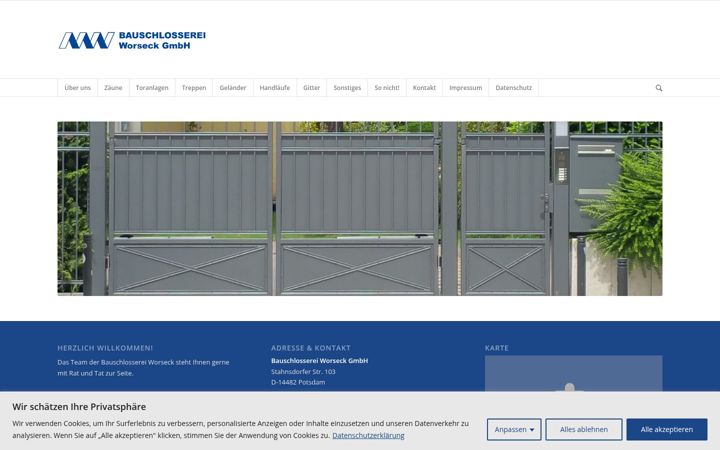 Screenshot of bauschlosserei-worseck.de