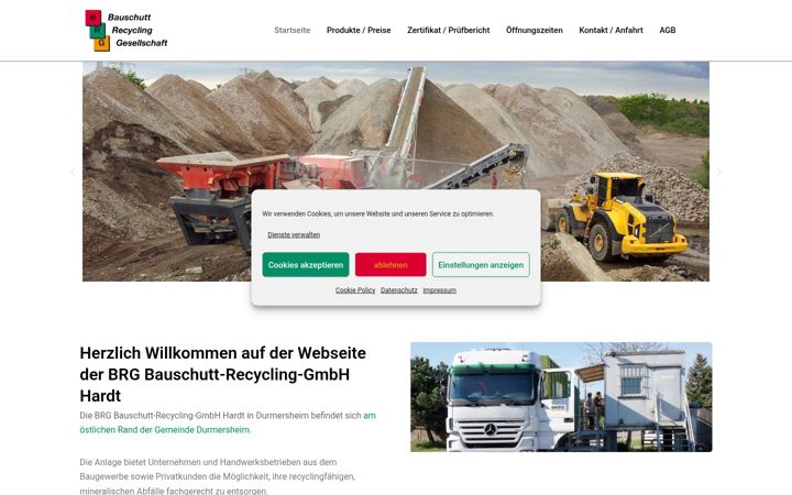 Screenshot of bauschutt-recycling-gesellschaft.de