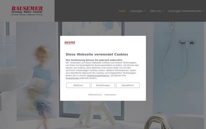 Screenshot of bausemer-shk.de