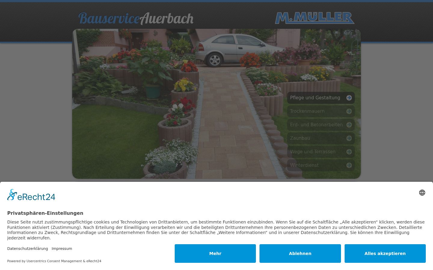 Screenshot des Einwilligungsbanners vor jeglicher Interaktion