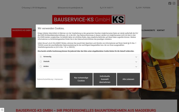 Skærmbillede af bauservice-ks-gmbh.de