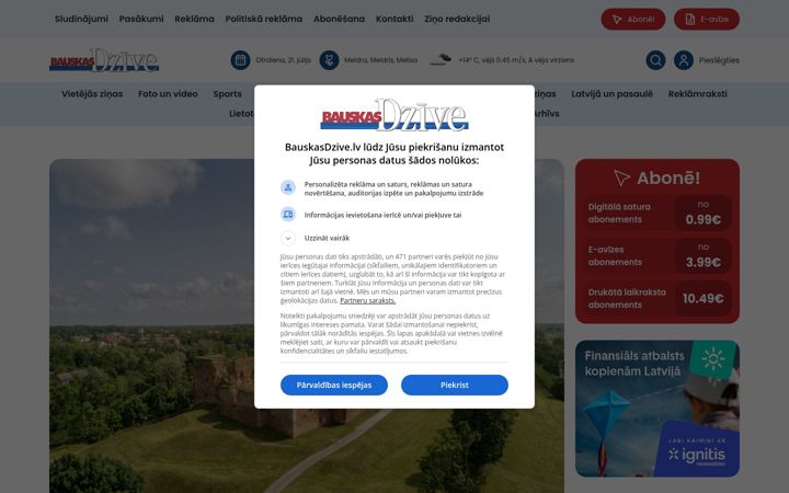 Screenshot of bauskasdzive.lv