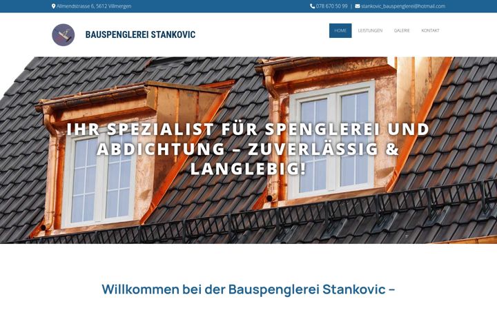 Screenshot of bauspenglerei-stankovic.ch