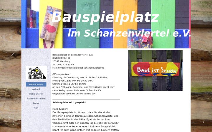 Screenshot of bauspielplatz-schanzenviertel.de