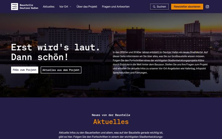 Screenshot of baustelle-deutzer-hafen.koeln