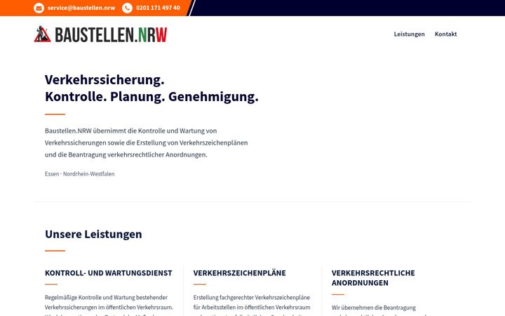Screenshot of baustellen.nrw