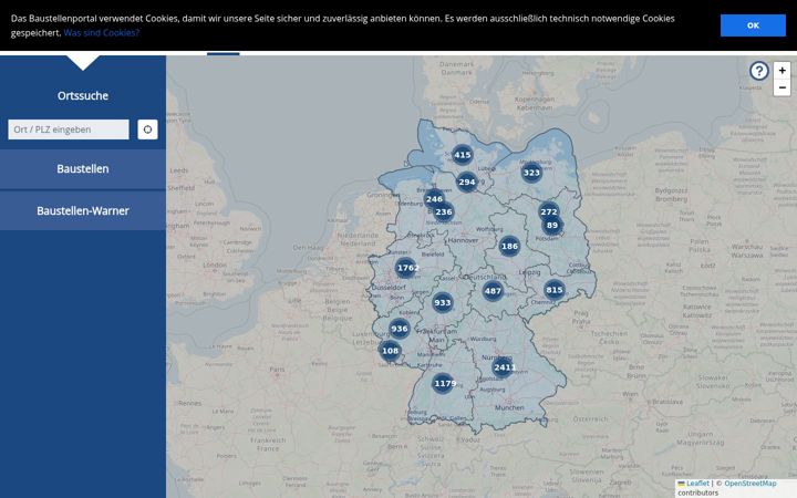Screenshot of baustellennavi.de