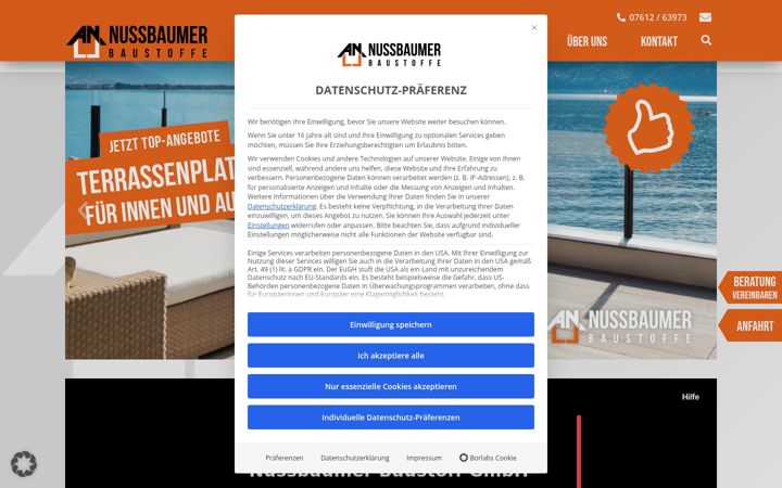 Screenshot of baustoffe-nussbaumer.at