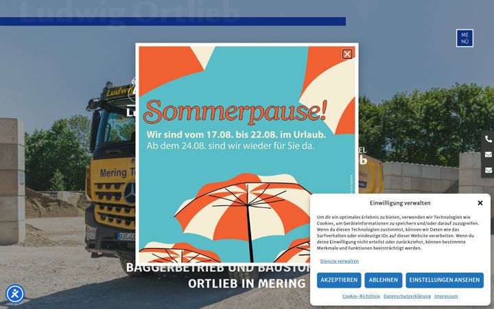 Screenshot of baustoffe-ortlieb.de